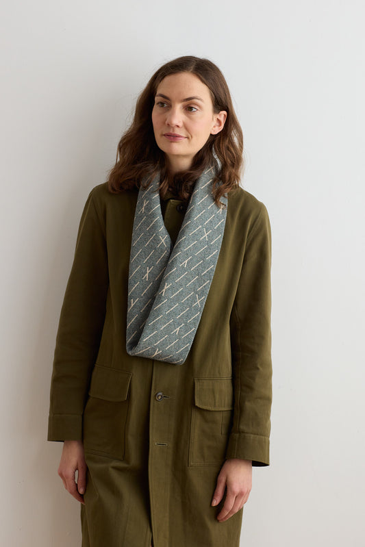 Circle Scarf "Forest" - Ink & Oatmeal