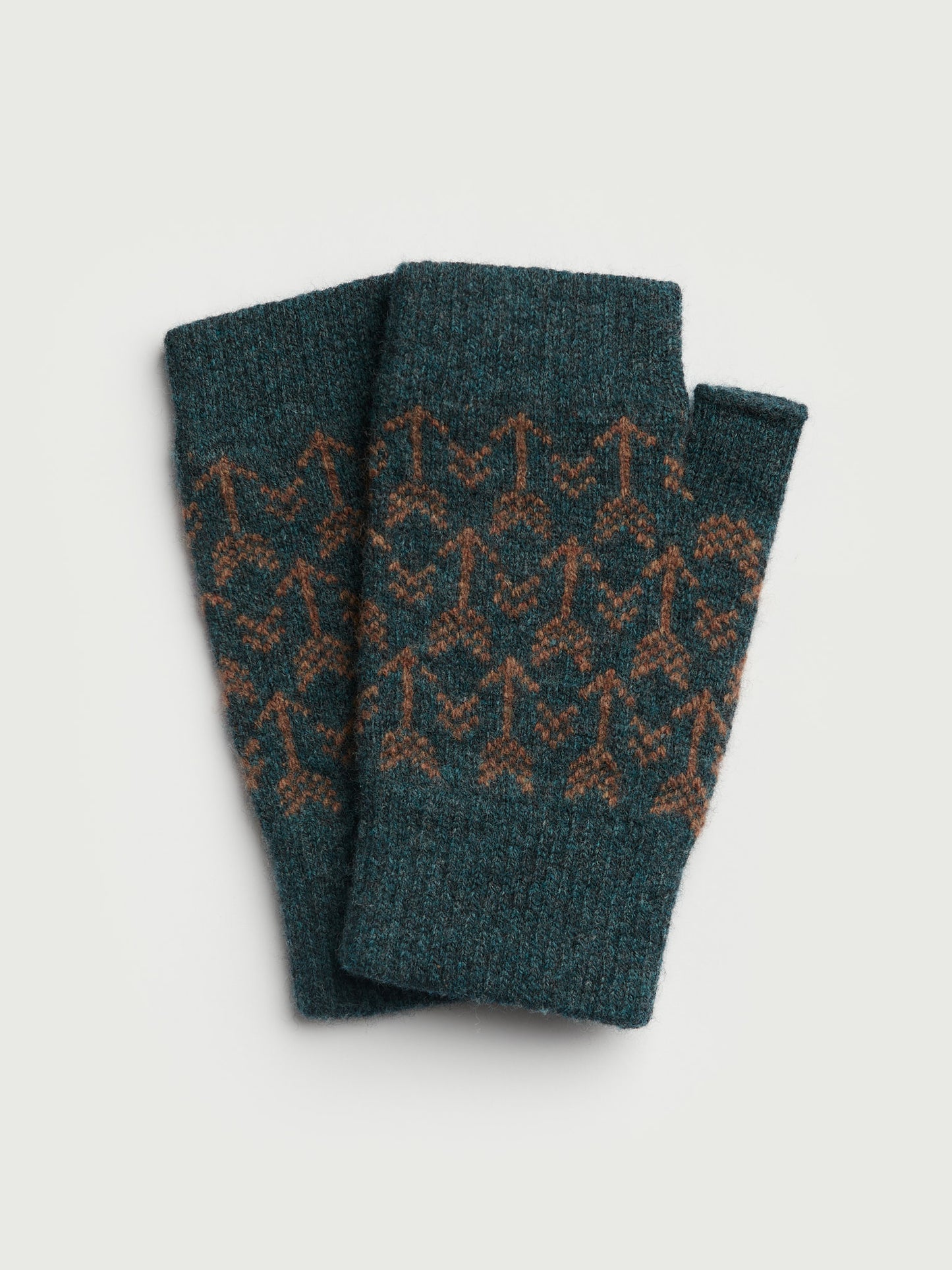 Fingerless Mitten "Arrow" - Ink & Hazelnut