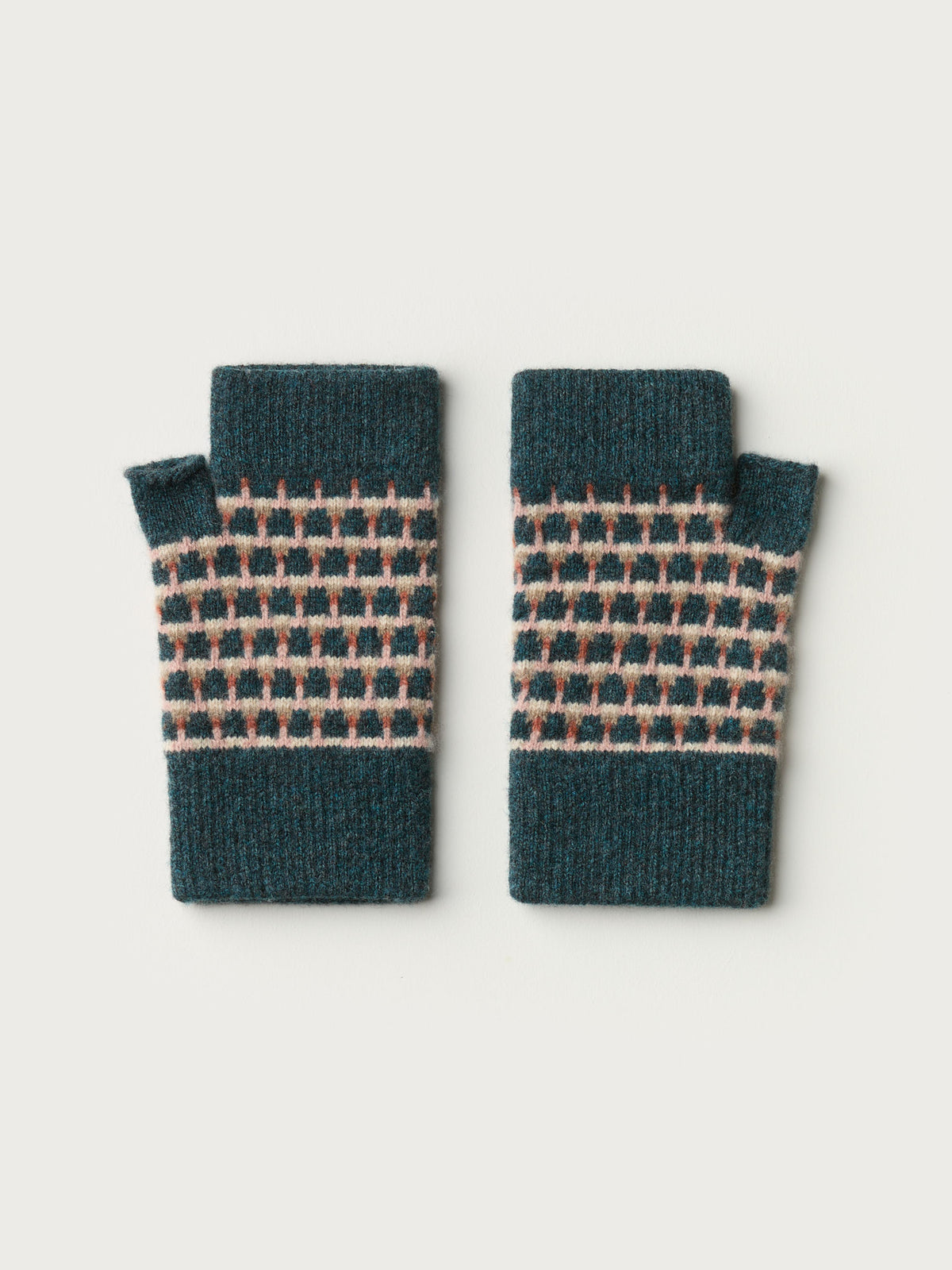 Fingerless Mitten "Basket" - Ink, Sweetpea, Iron Oxide - Pre-Order