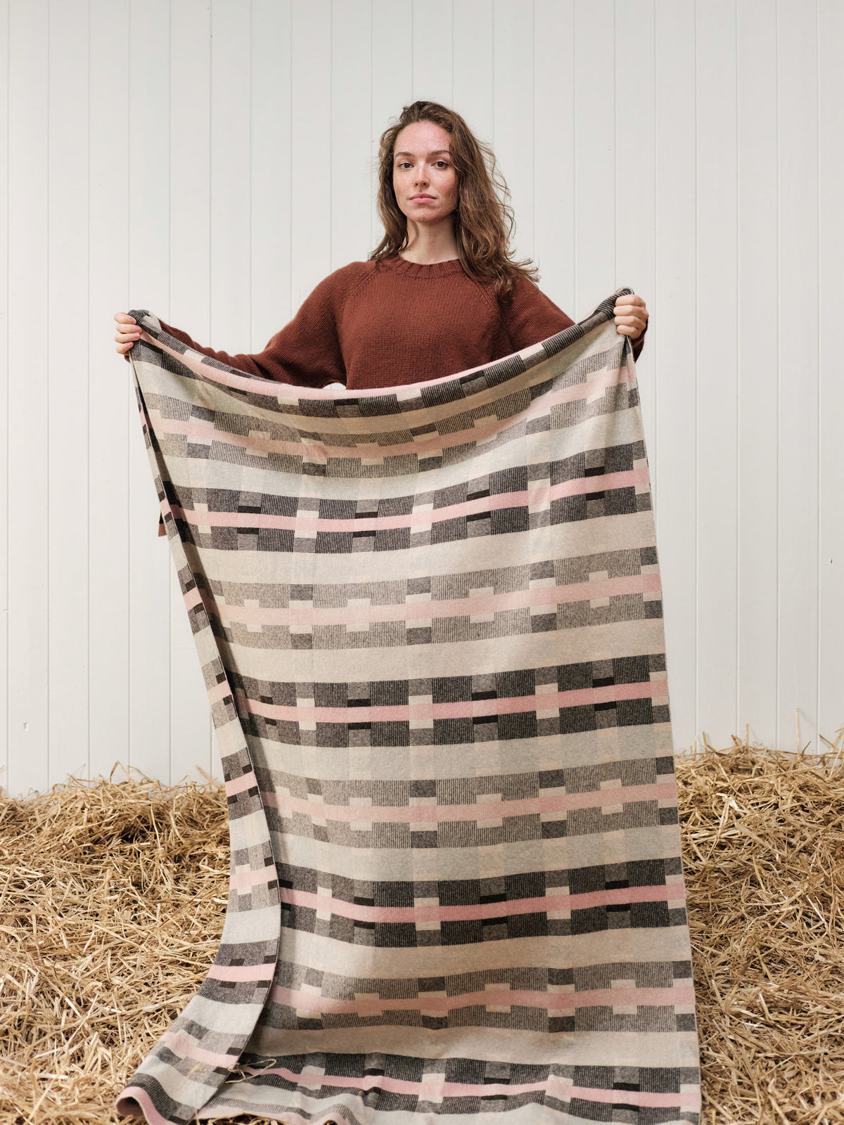 Blanket "Stockholm" - Oat, Loam, Sweetpea