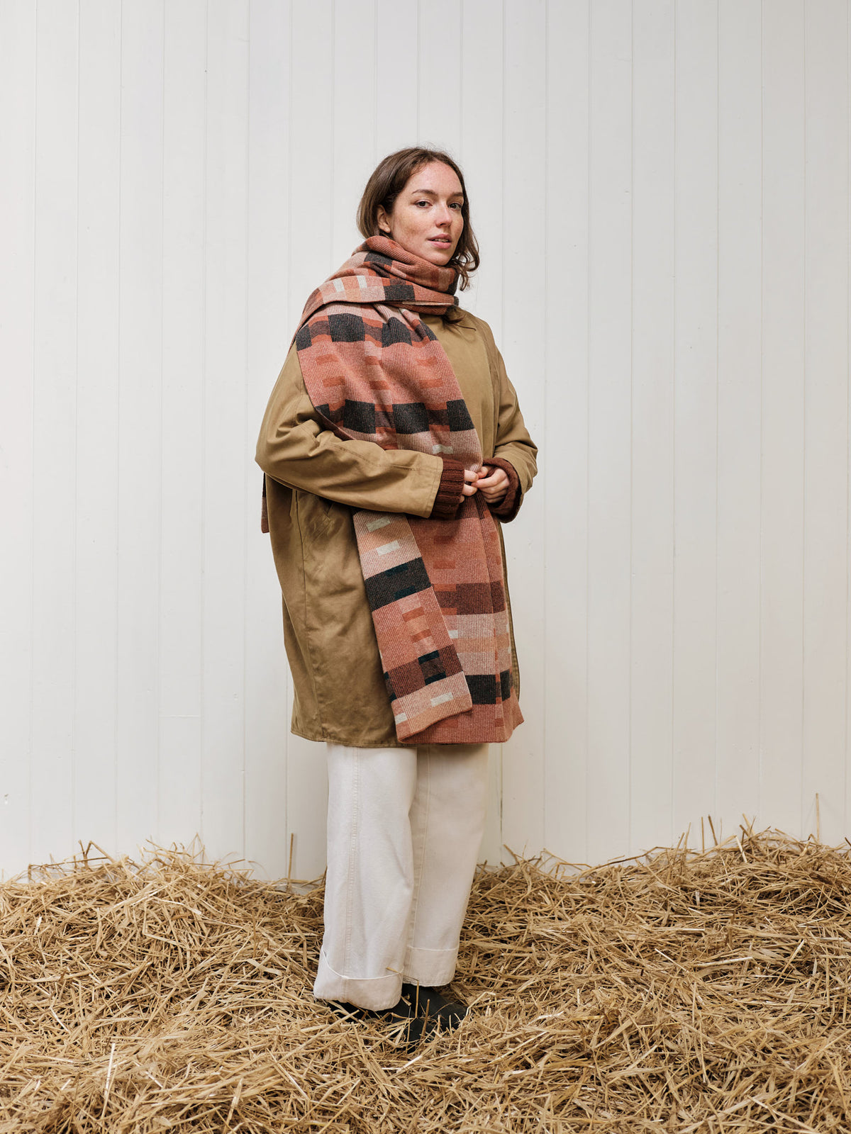 Scarf "Stockholm" - Iron Oxide, Barley, Ink
