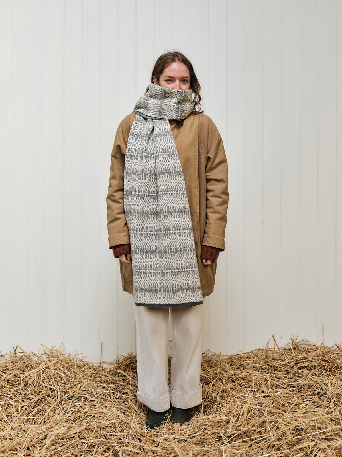 Scarf "Brackish" - Almond & Wolf Grey