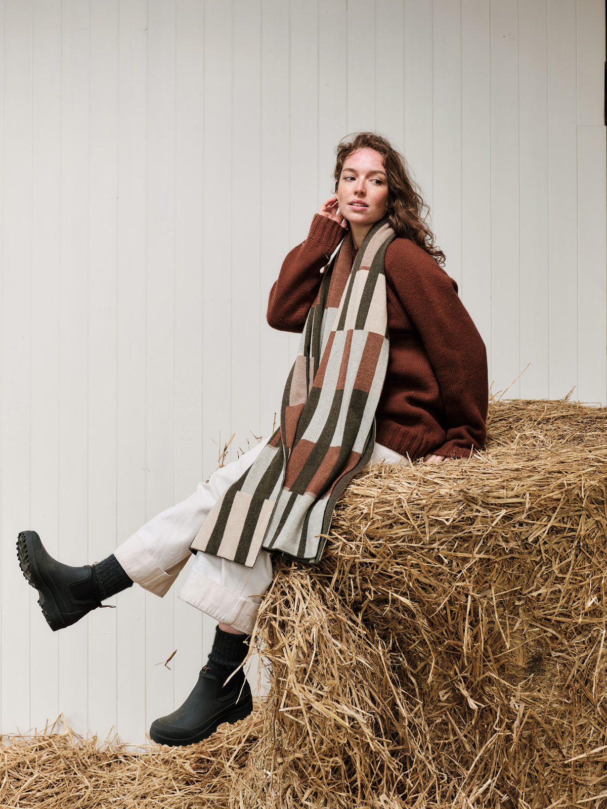 Scarf "Harbour" - Nettle, Hazelnut, Wren