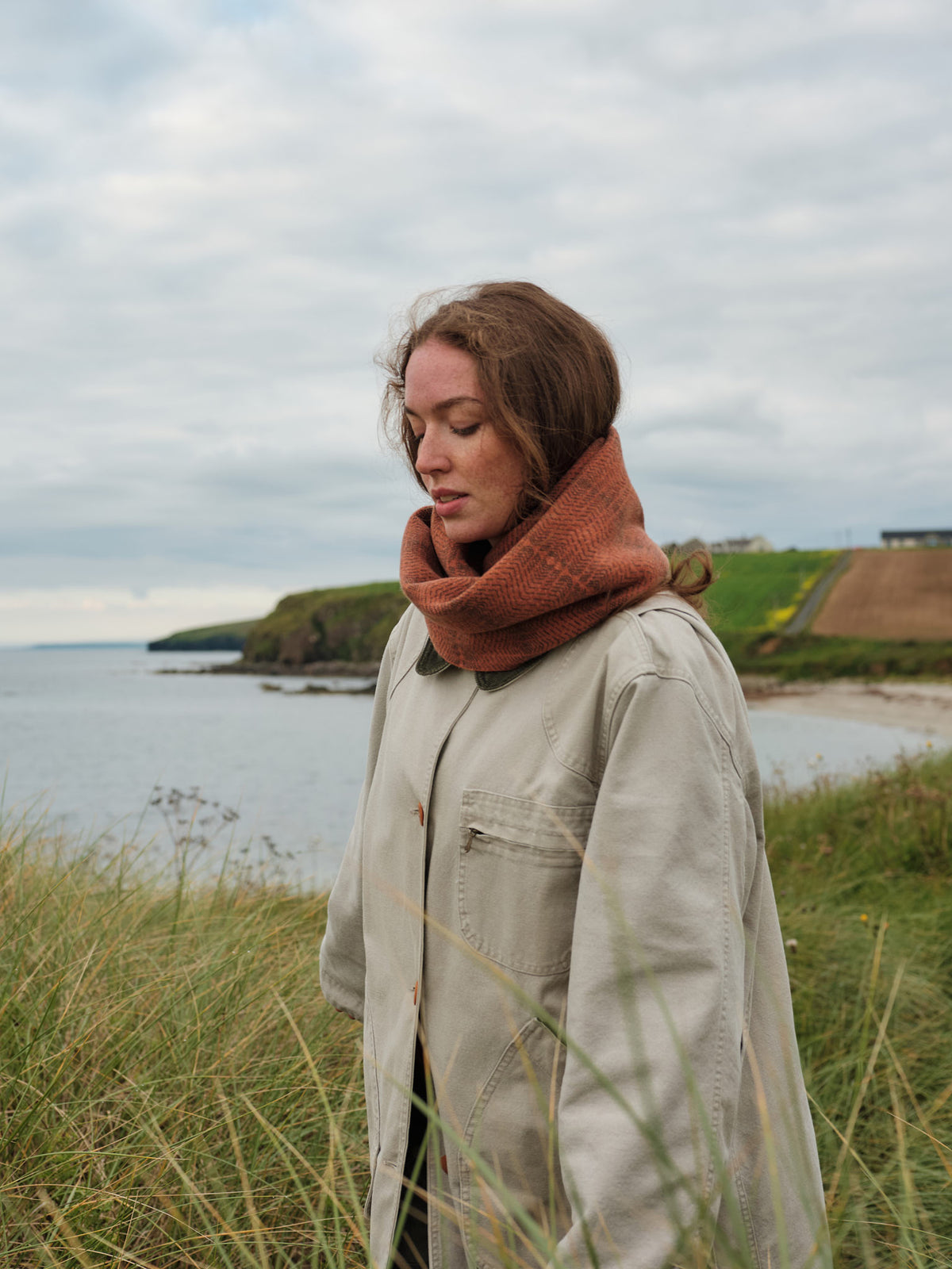 Circle Scarf "Brackish" - Iron Oxide & Nettle