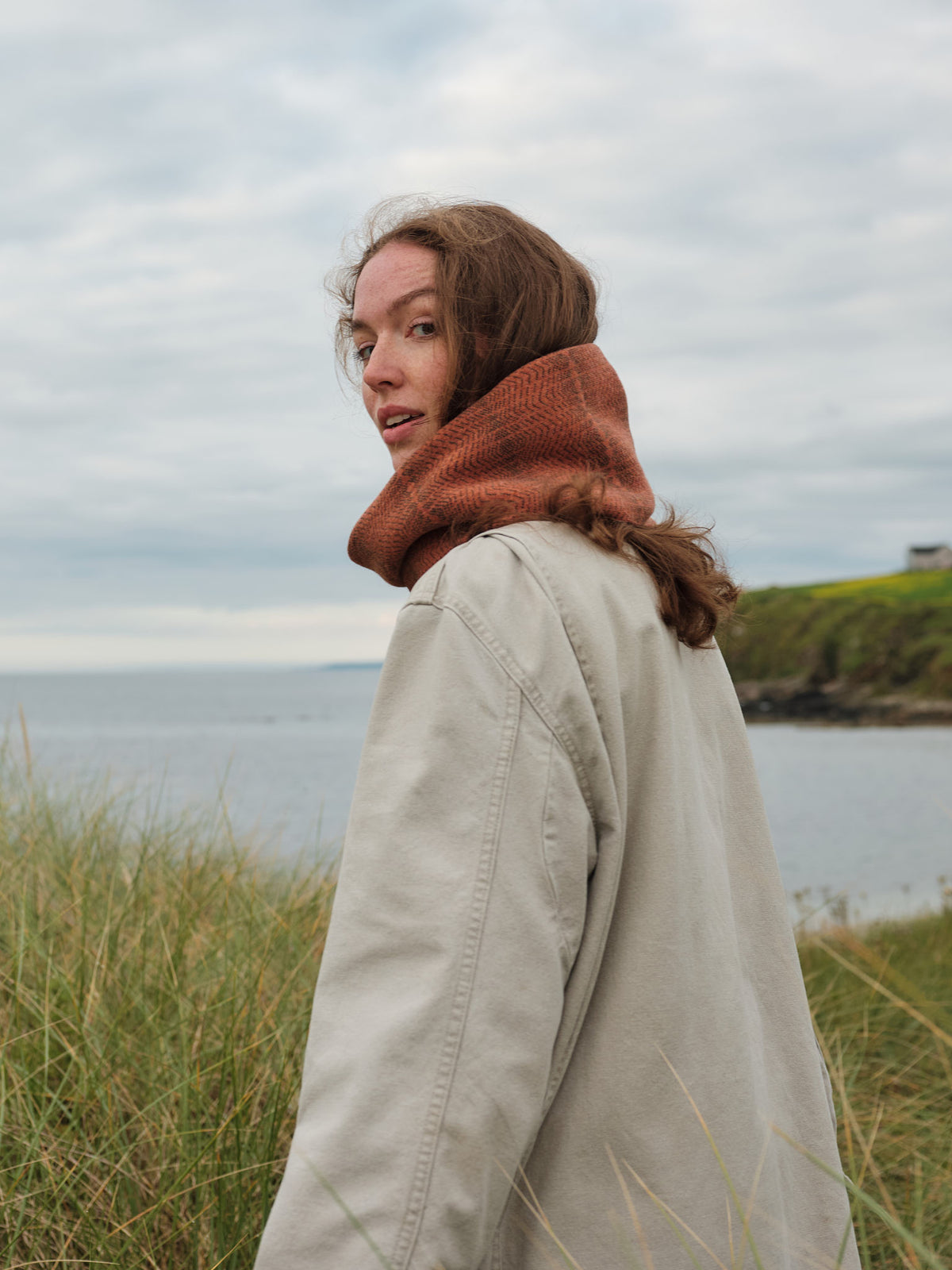 Circle Scarf "Brackish" - Iron Oxide & Nettle