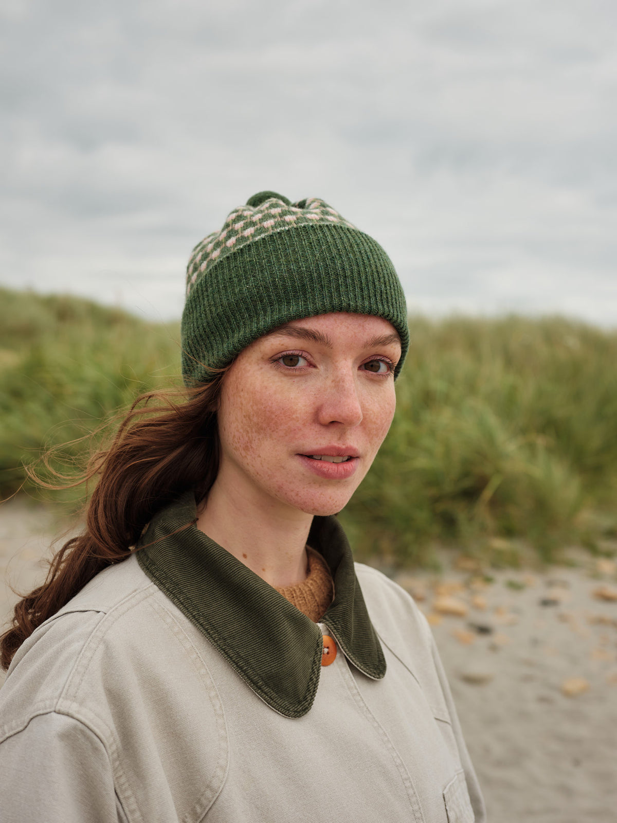Pom Hat "Basket" - Pine, Field Green, Sweetpea