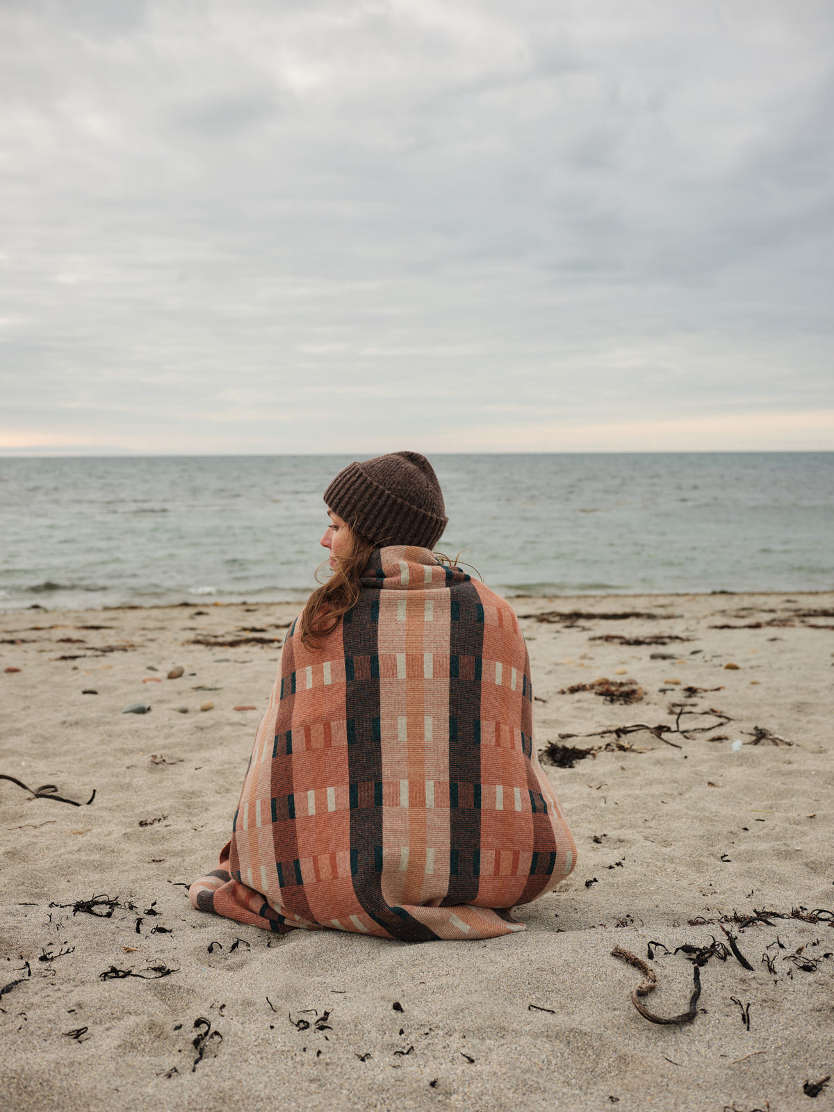 Blanket "Stockholm" - Iron Oxide, Barley, Ink