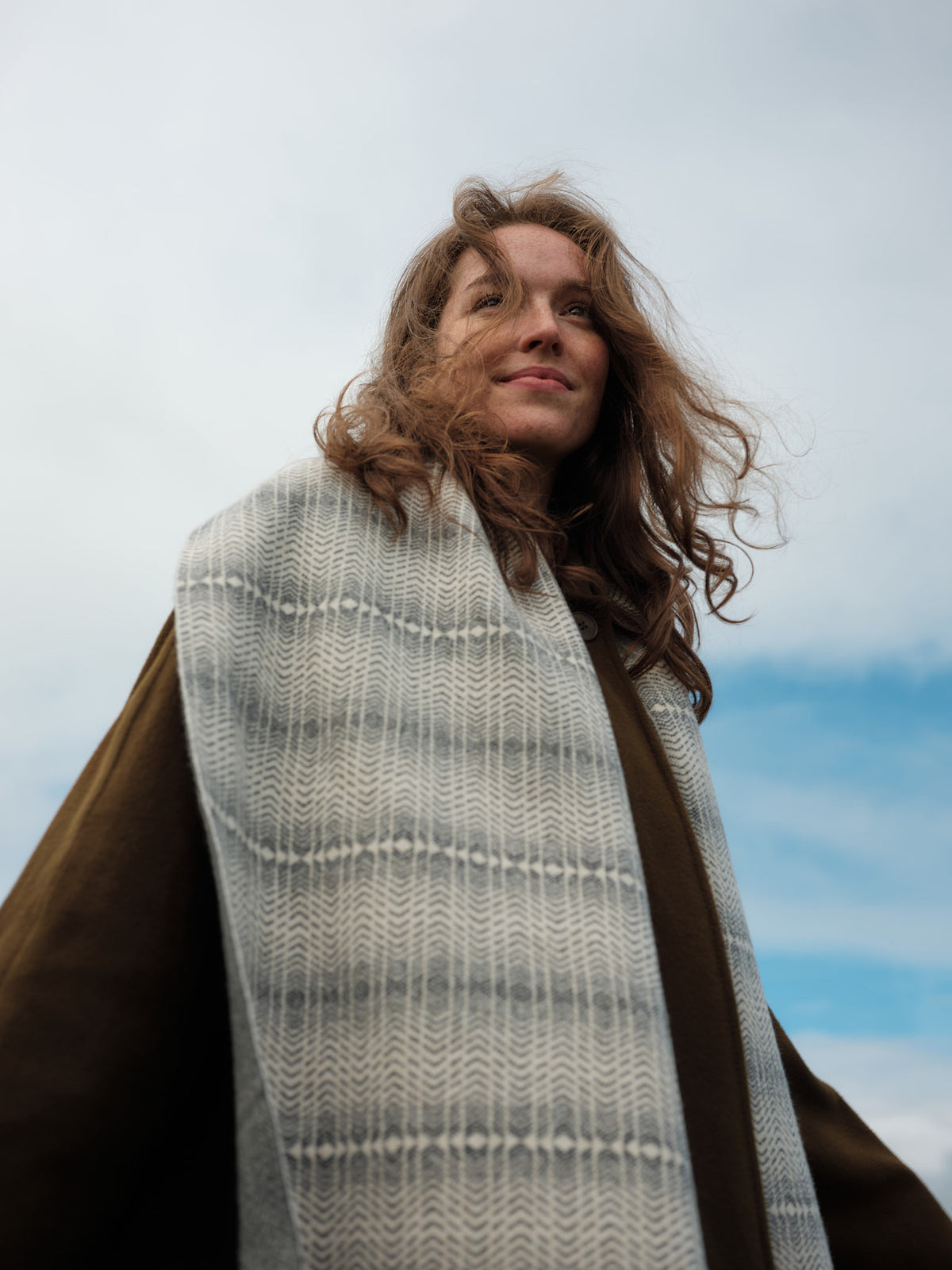 Scarf "Brackish" - Almond & Wolf Grey