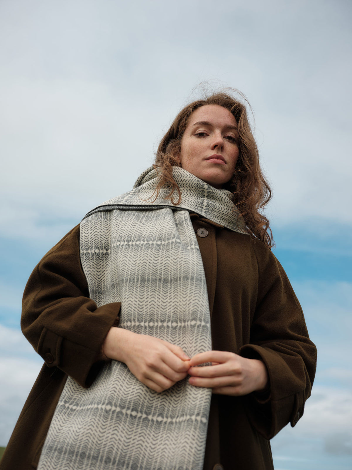 Scarf "Brackish" - Almond & Wolf Grey