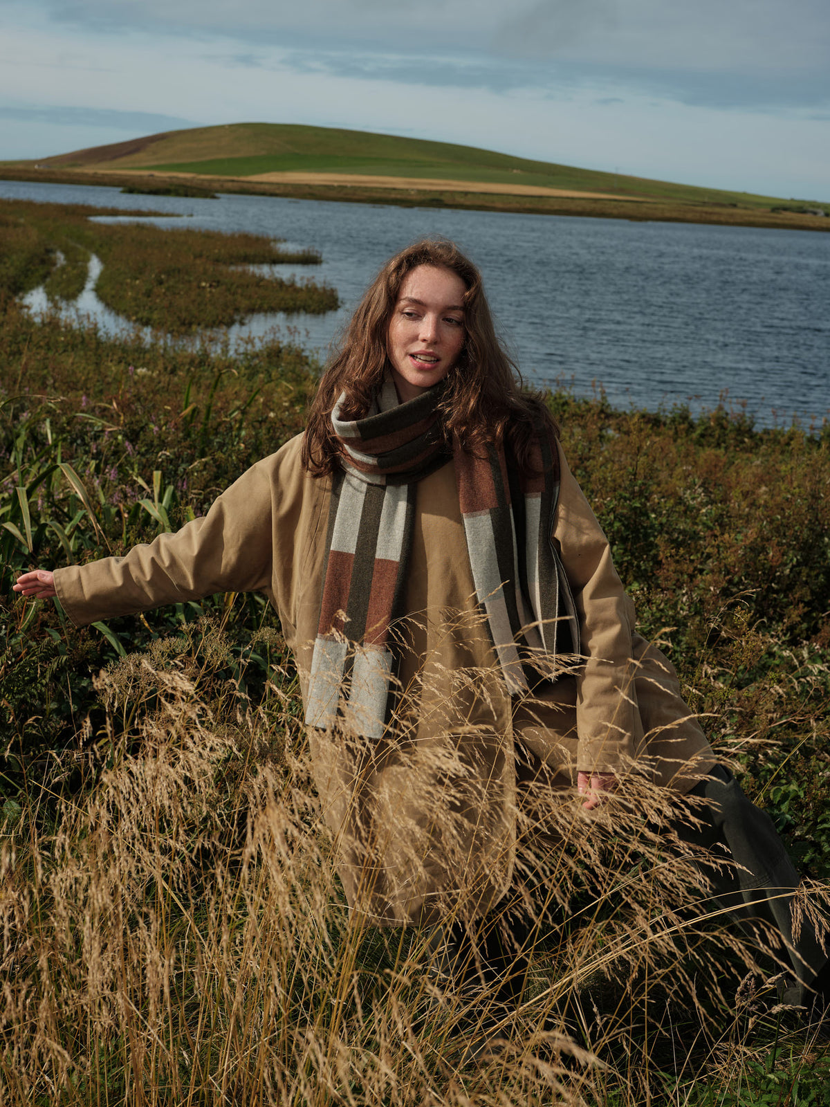 Scarf "Harbour" - Nettle, Hazelnut, Wren