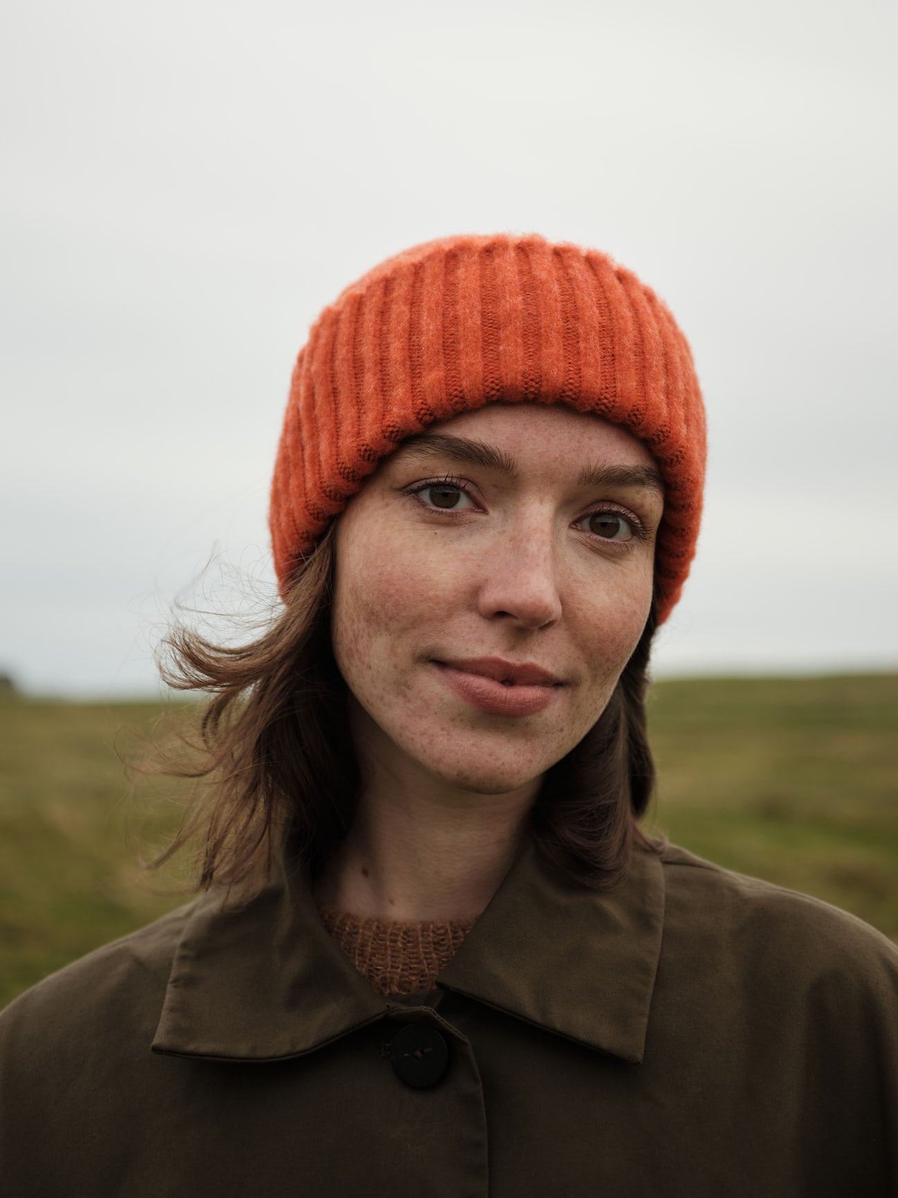 Brushed Hat "Catkin" - Tomato