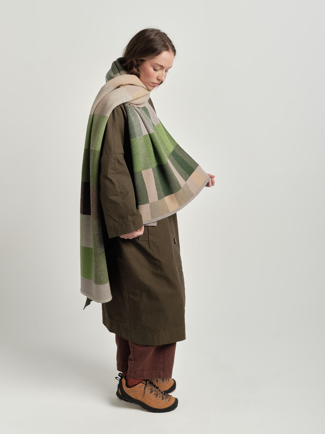 Scarf "Acre" - Field Green, Barley, Dove
