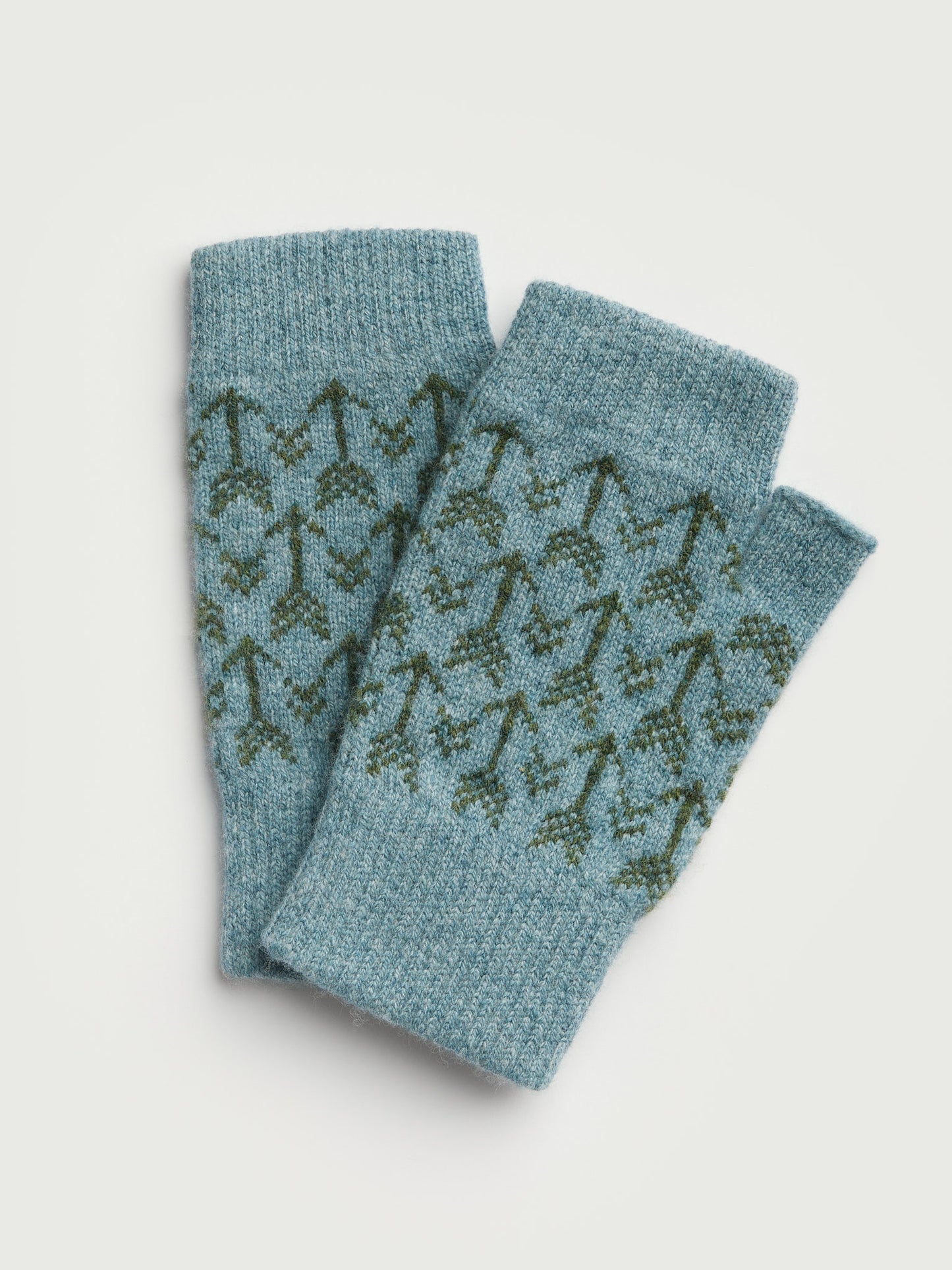 Fingerless Mitten "Arrow" - North Sea & Pine