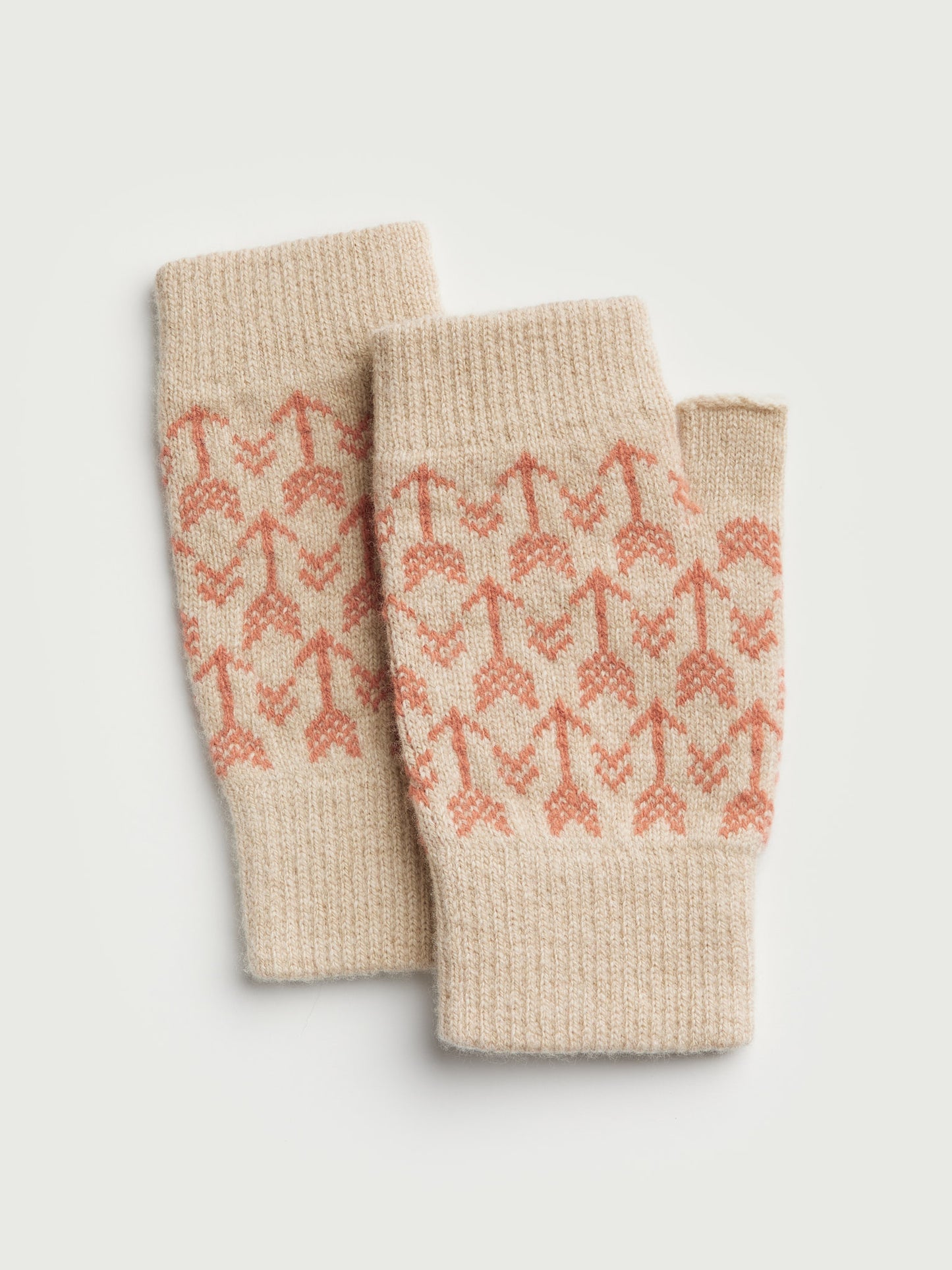Fingerless Mitten "Arrow" - Oat & Rosehip