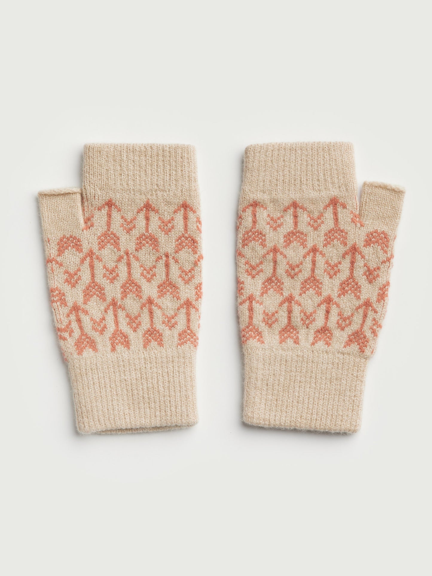 Fingerless Mitten "Arrow" - Oat & Rosehip