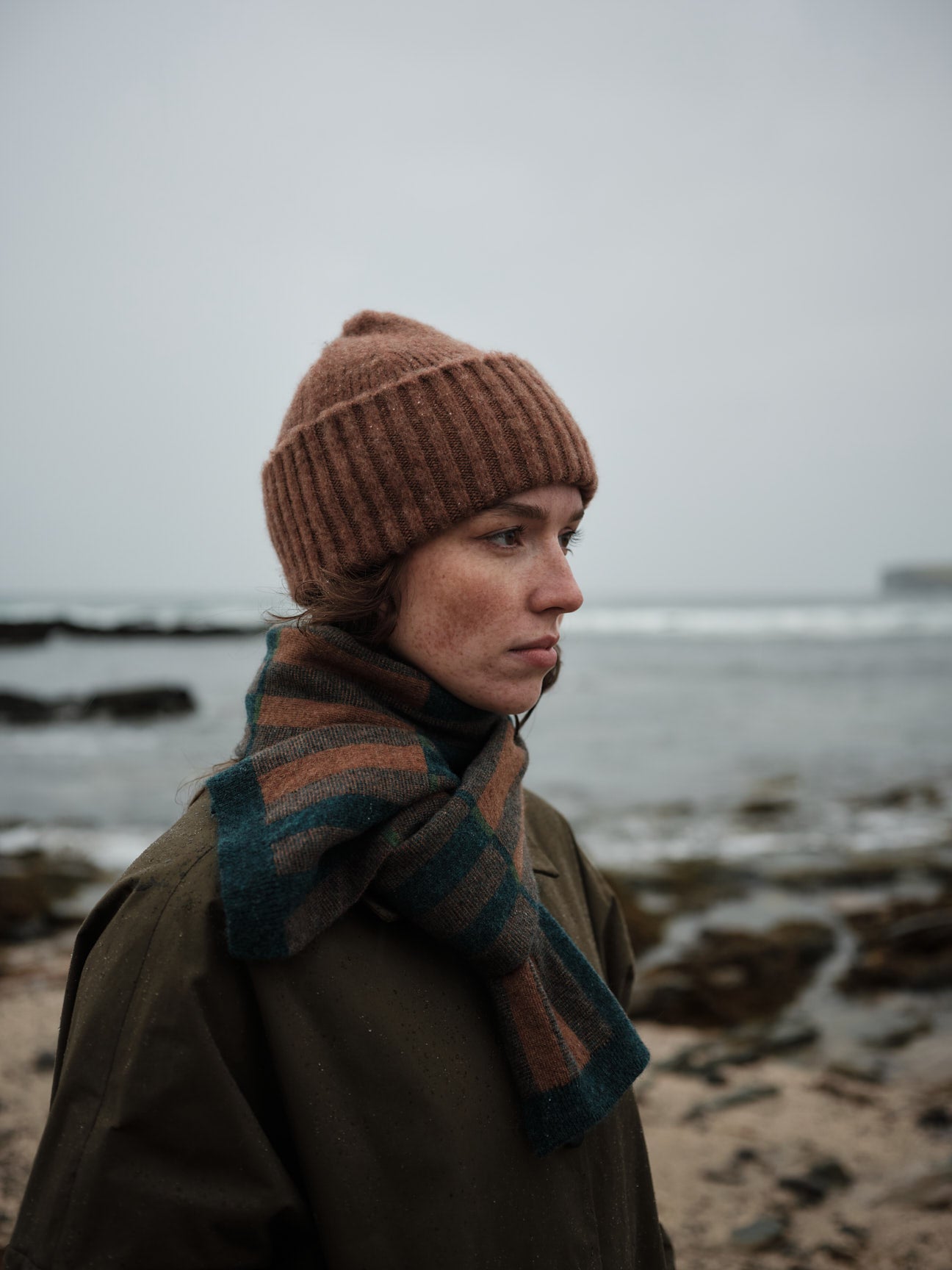 Small Scarf "Garden" - Hazelnut & Ink (PRE-ORDER)