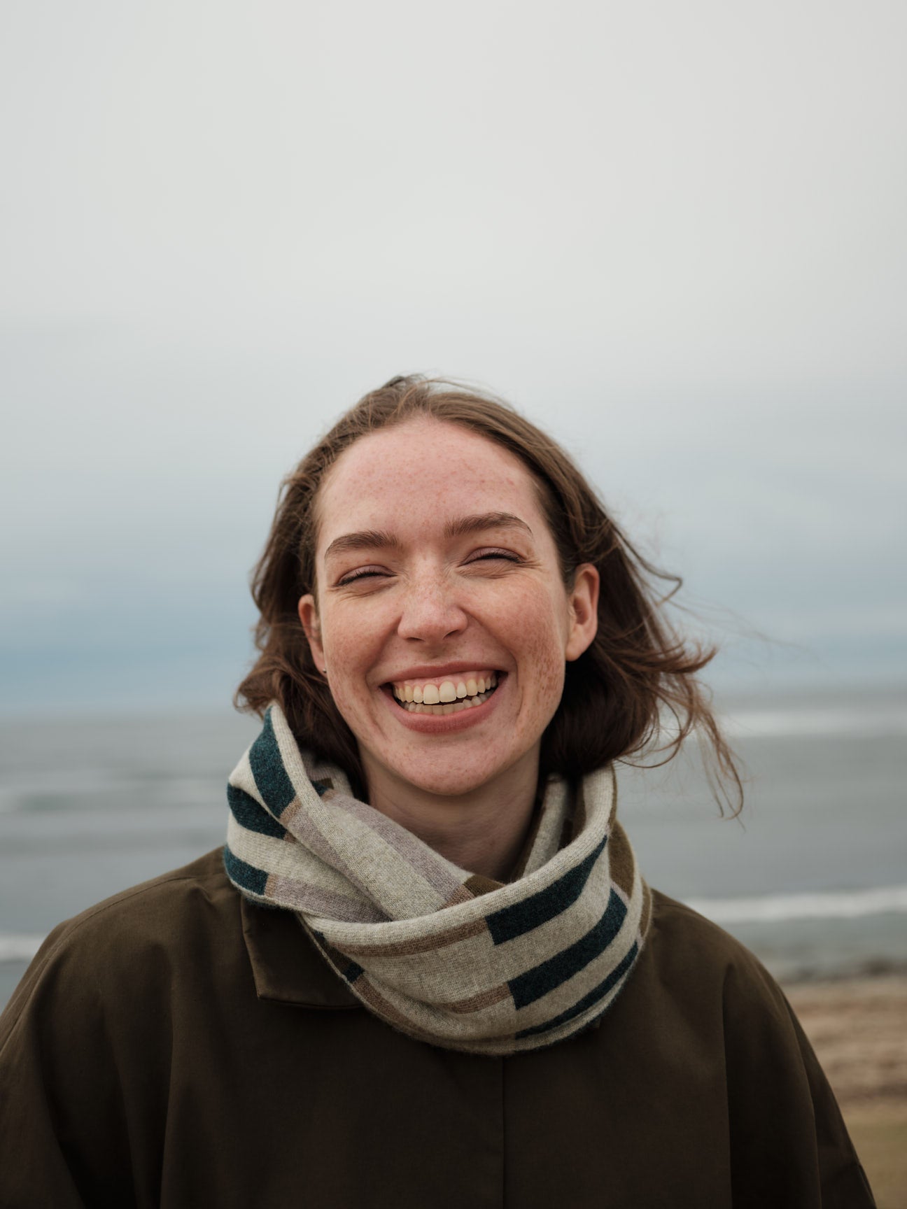 Circle Scarf "Harbour" - Birch, Wren, Olive