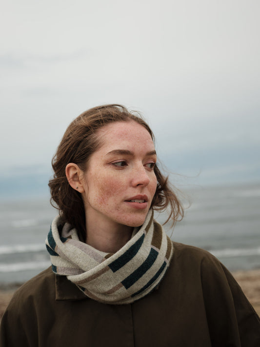 Circle Scarf "Harbour" - Birch, Wren, Olive