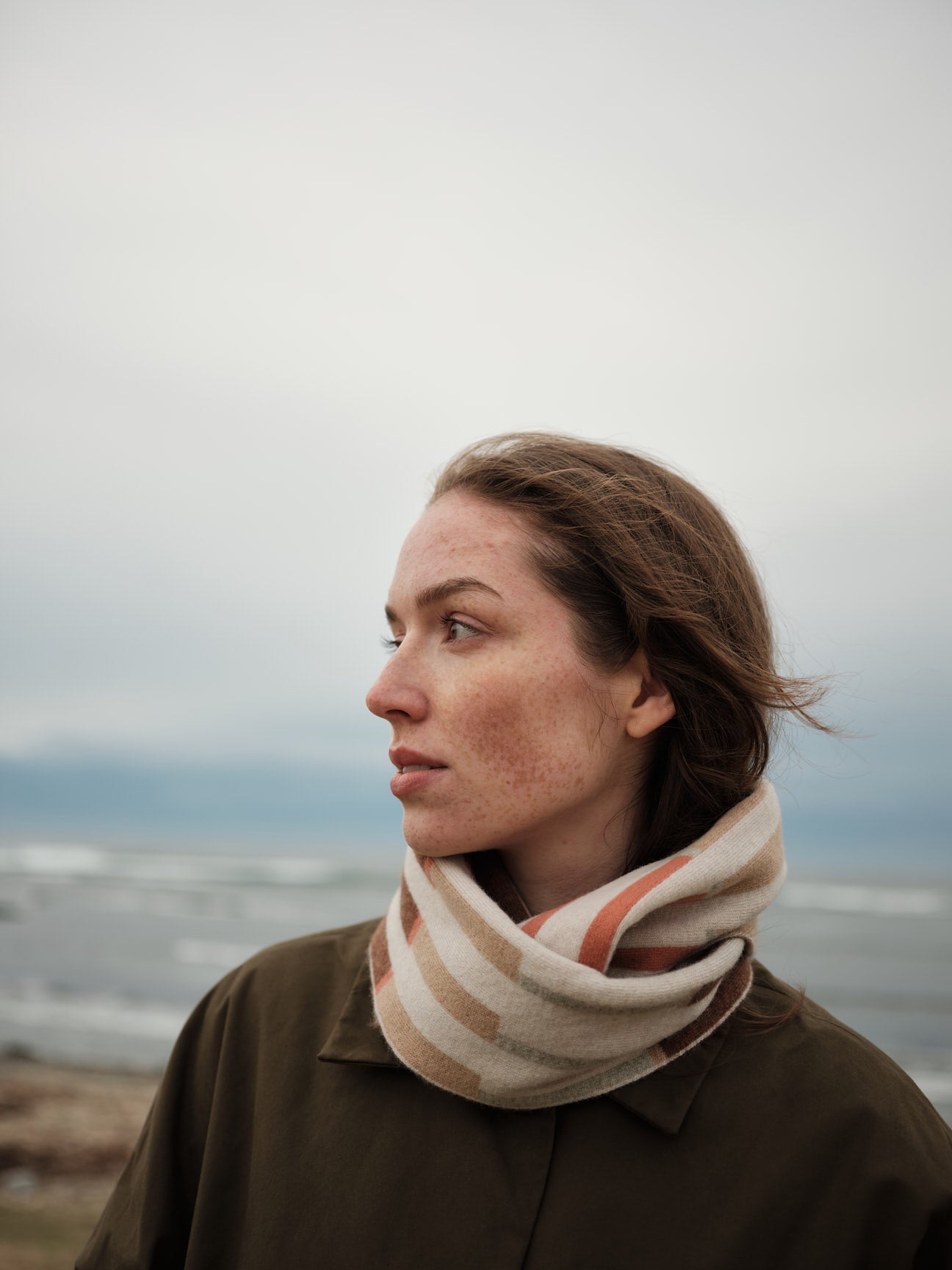 Circle Scarf "Harbour" - Hazelnut, Rosehip, Barley