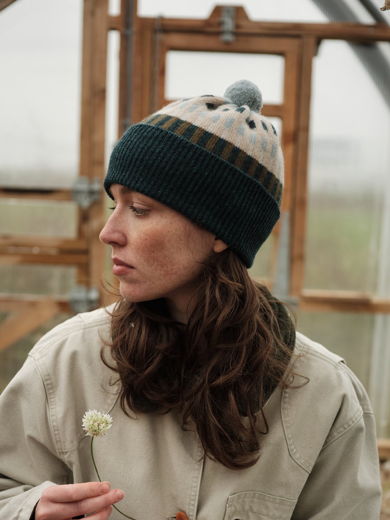 Pom Hat "Harbour" - Ink, Olive, Oat