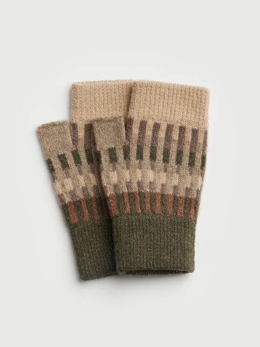 Fingerless Mitten "Harbour" - Nettle, Wren, Hazelnut