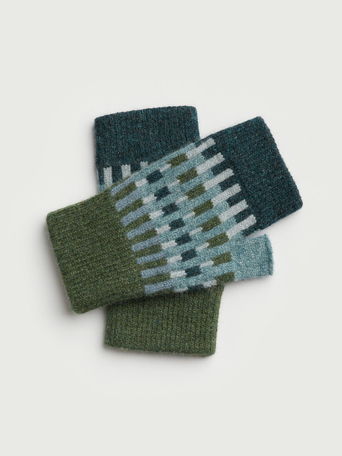 Fingerless Mitten "Harbour" - Pine, North Sea, Haar