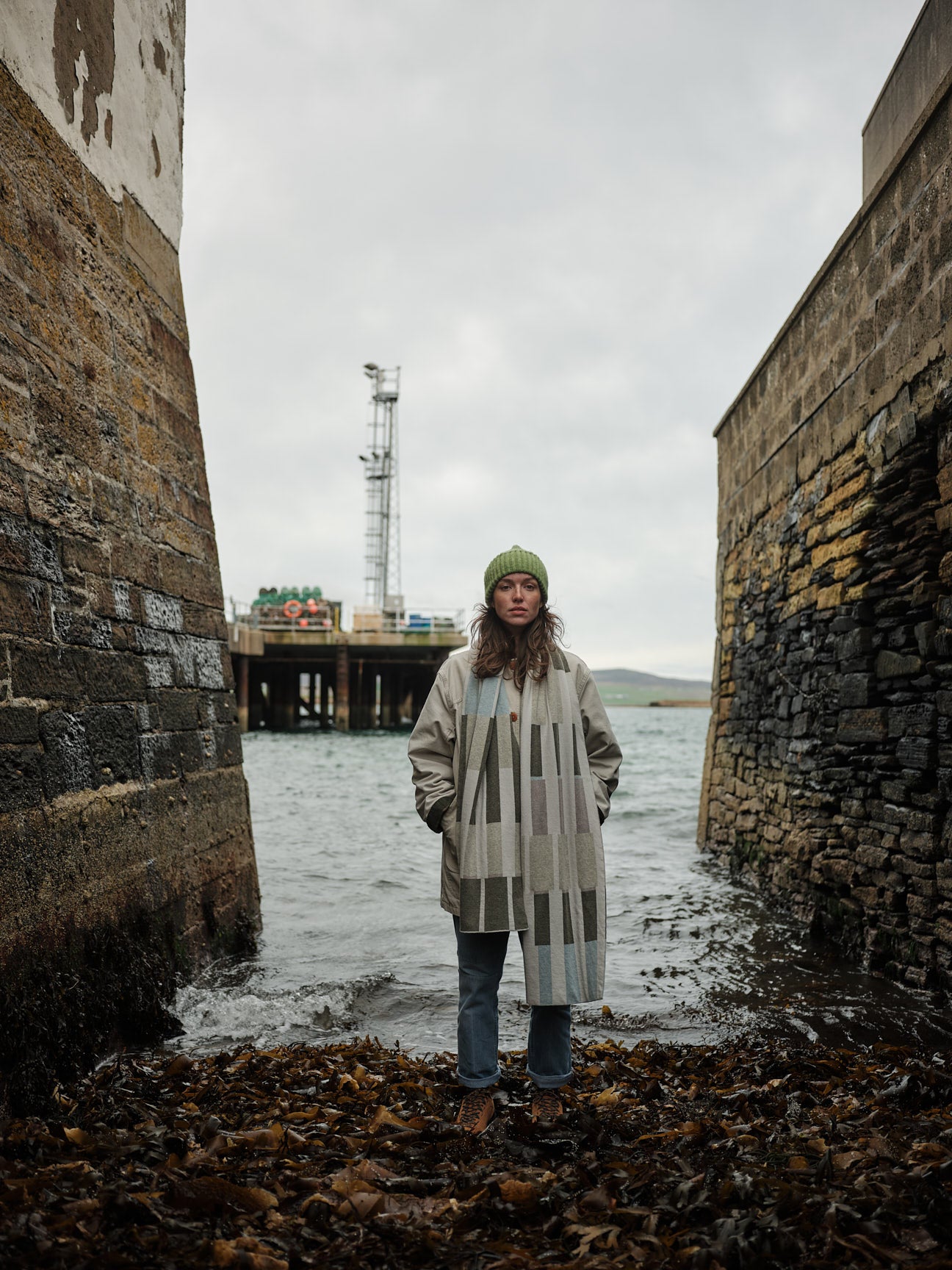 Scarf "Harbour" - Paper, Moss, Haar