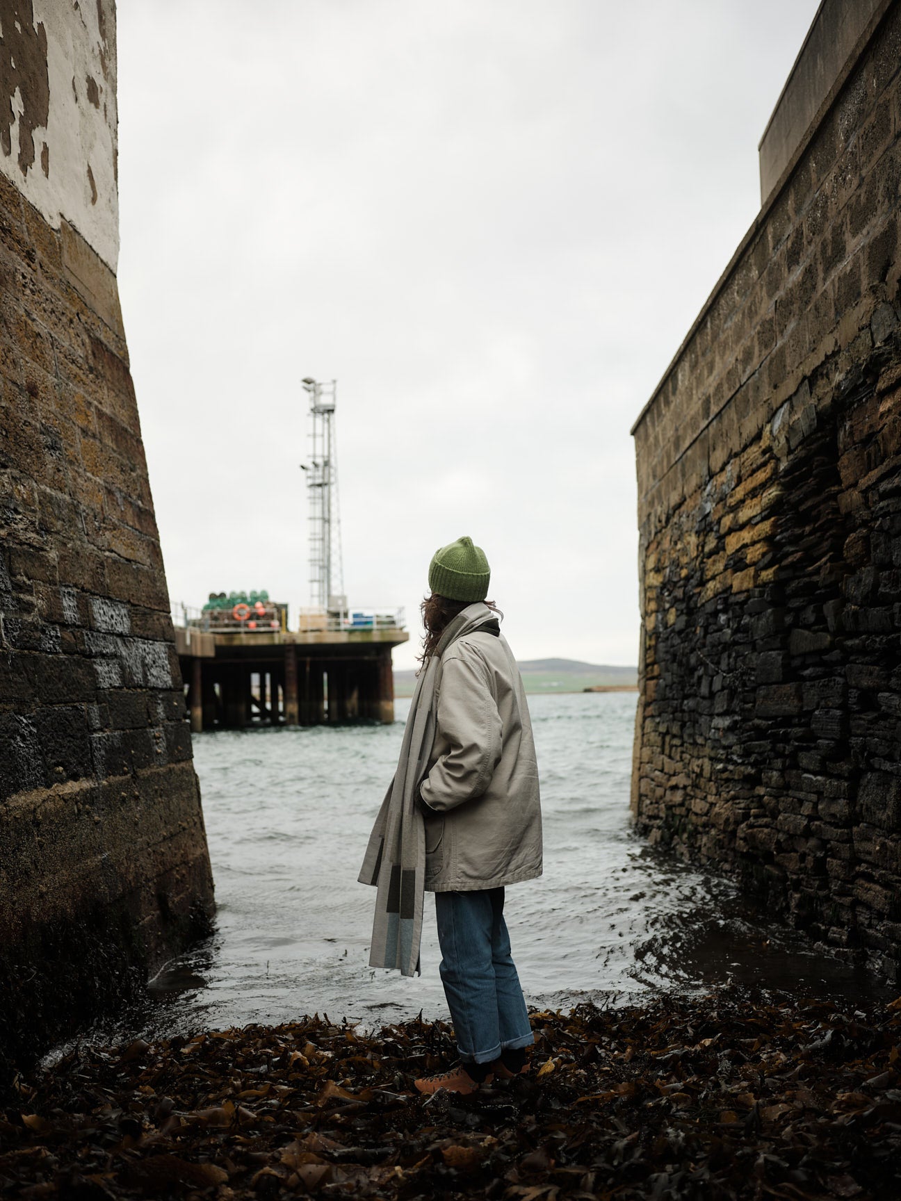 Scarf "Harbour" - Paper, Moss, Haar