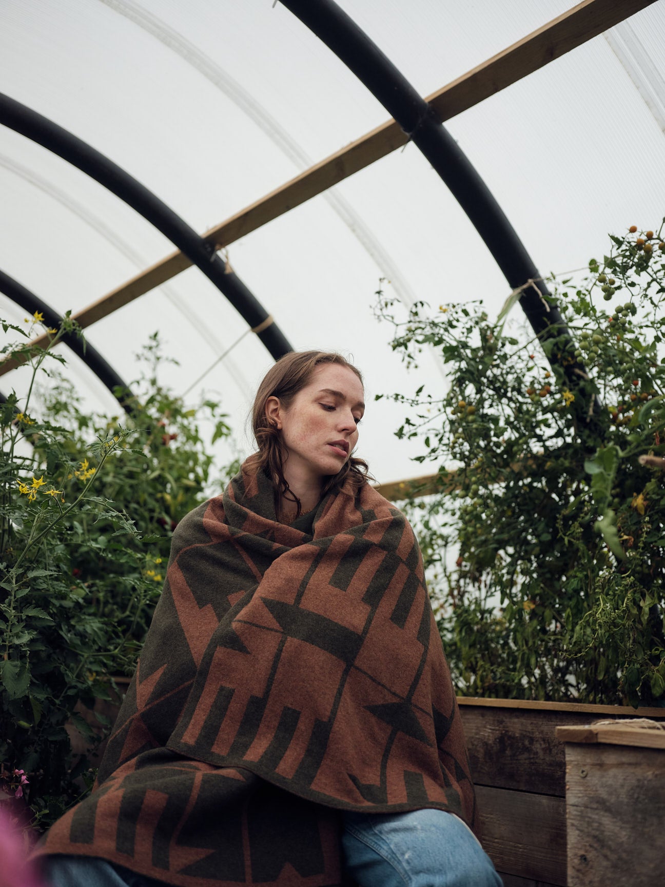 Blanket "Keel" - Nettle & Hazelnut