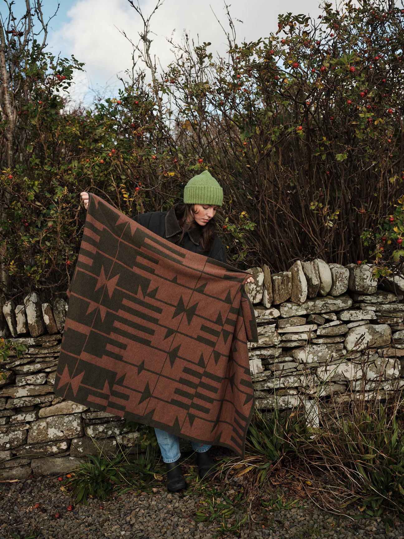 Blanket "Keel" - Nettle & Hazelnut