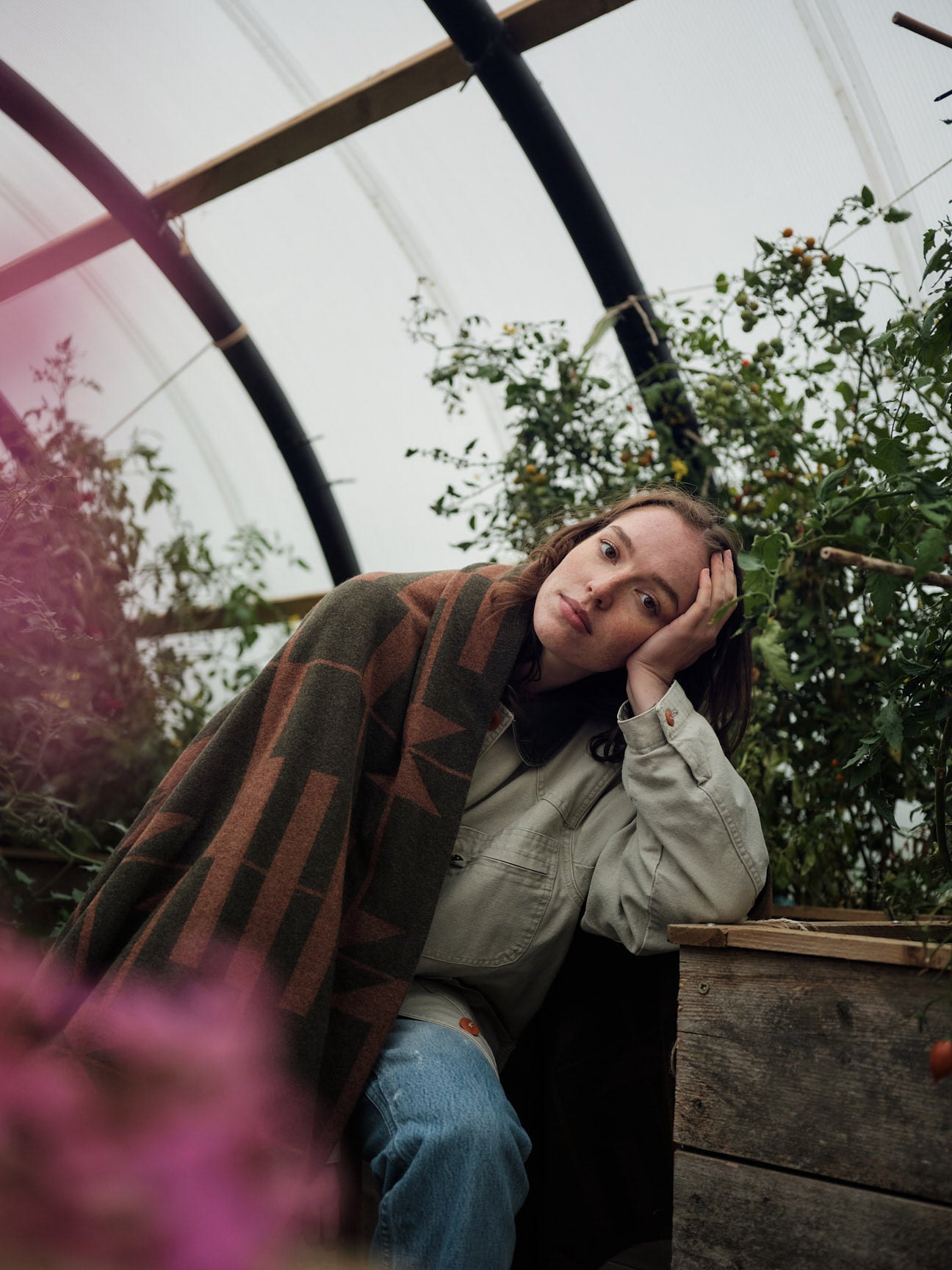 Blanket "Keel" - Nettle & Hazelnut