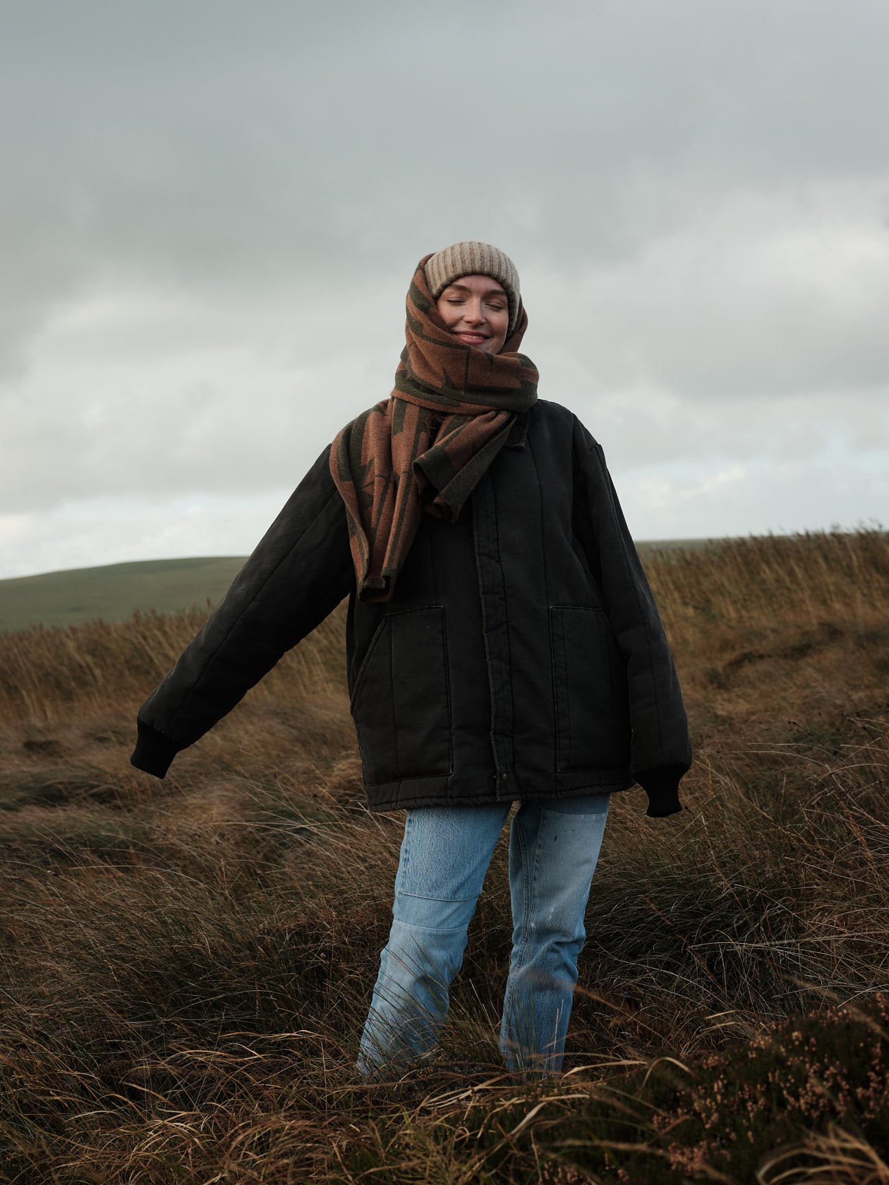 Scarf "Keel" - Nettle & Hazelnut