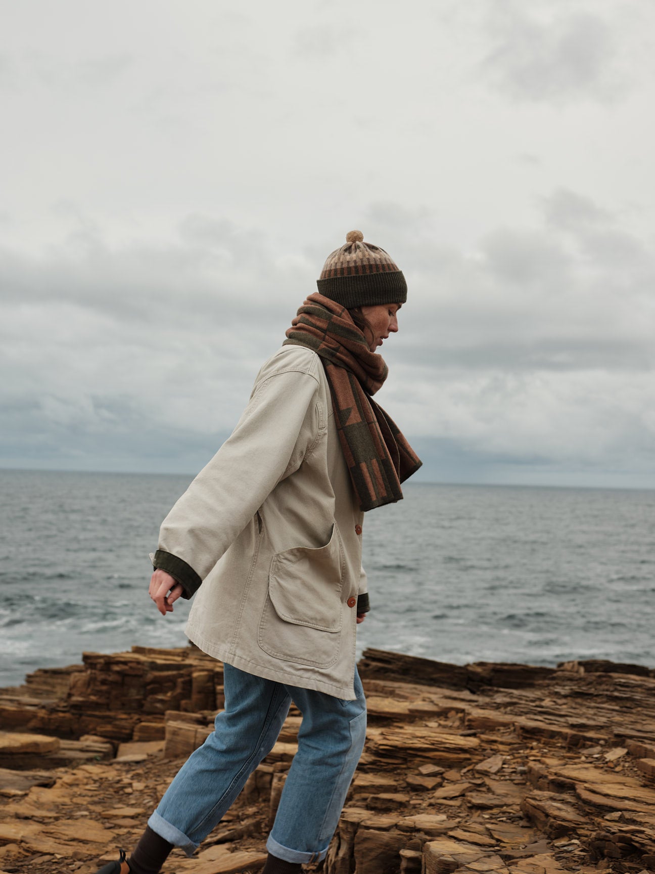 Scarf "Keel" - Nettle & Hazelnut