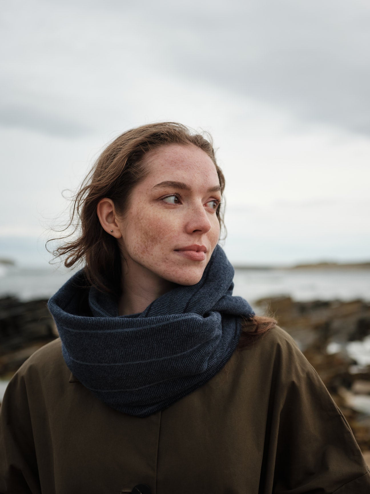 Circle Scarf "Reed" - Navy & Midnight