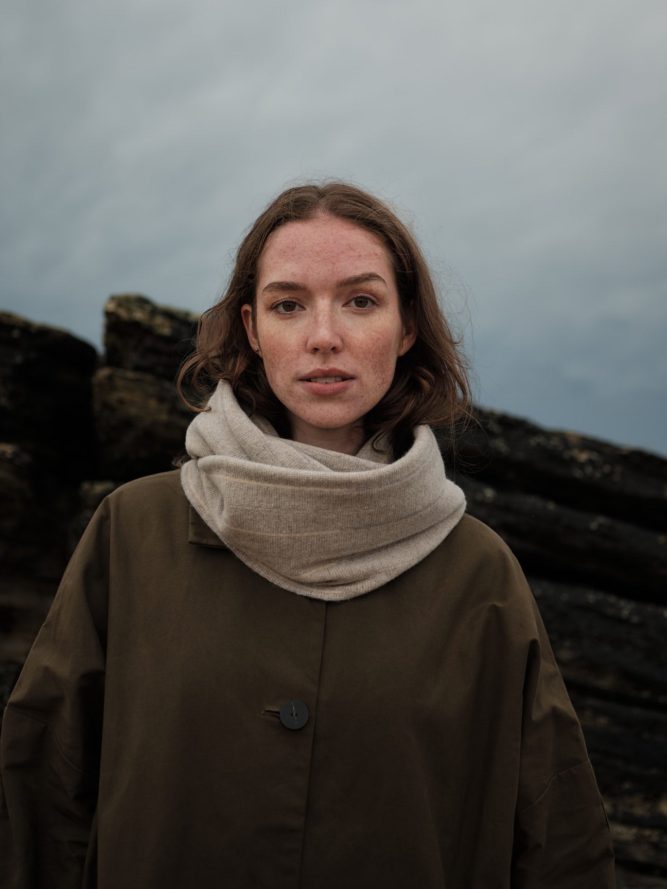 Circle Scarf "Reed" - Oat & Dove