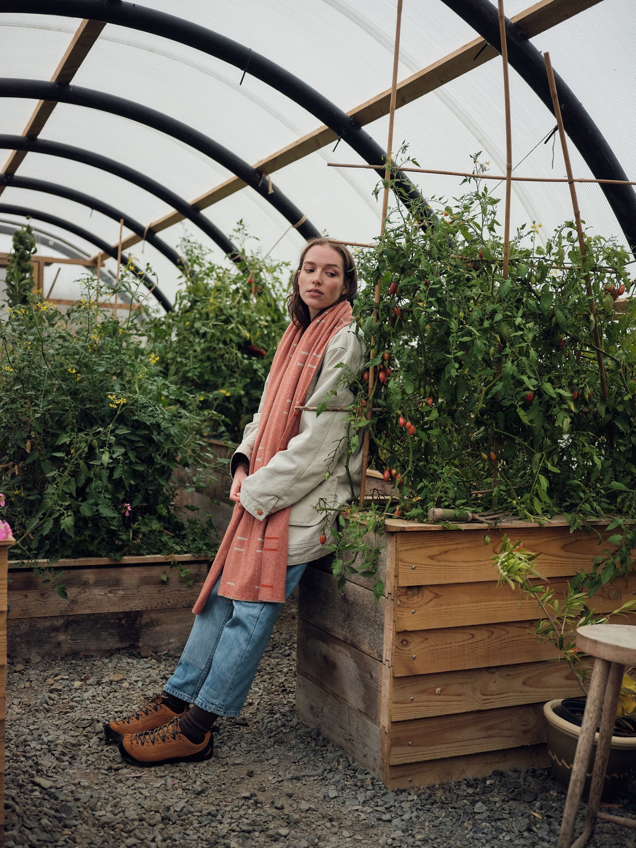 Scarf "Boreal" - Tomato & Birch