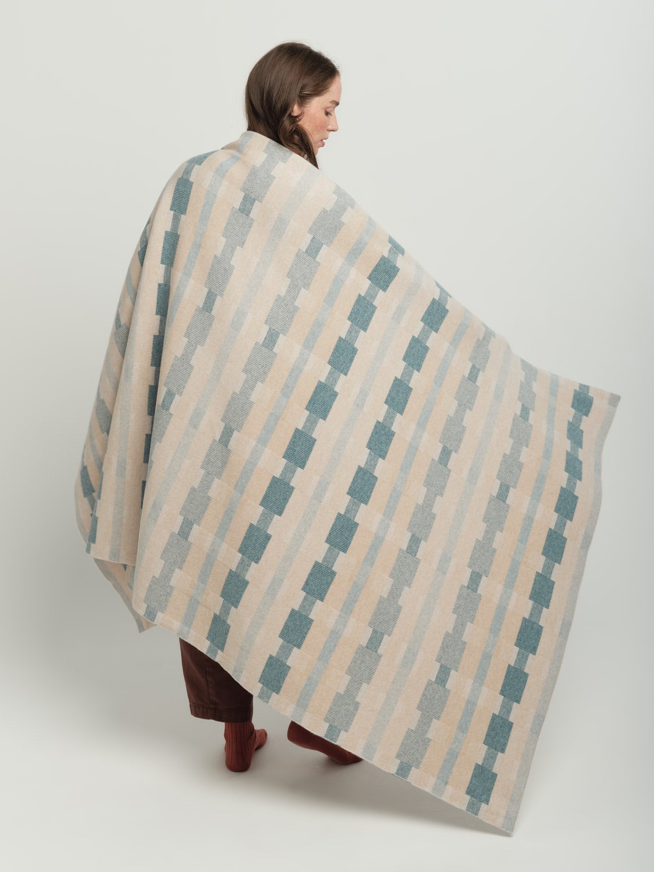 Blanket "Stockholm" - Swansdown, Oat, North Sea (PRE-ORDER)
