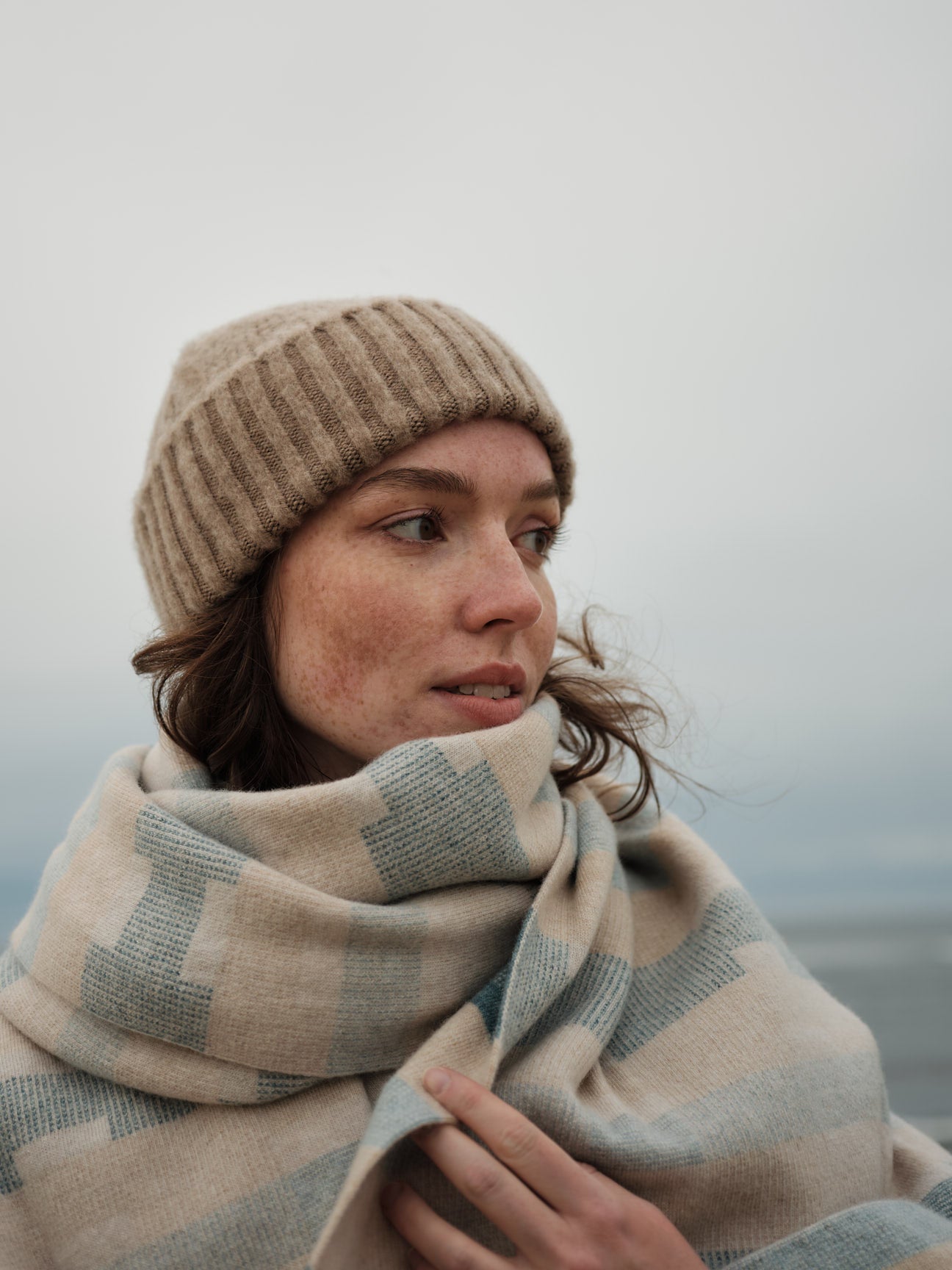 Blanket "Stockholm" - Swansdown, Oat, North Sea (PRE-ORDER)