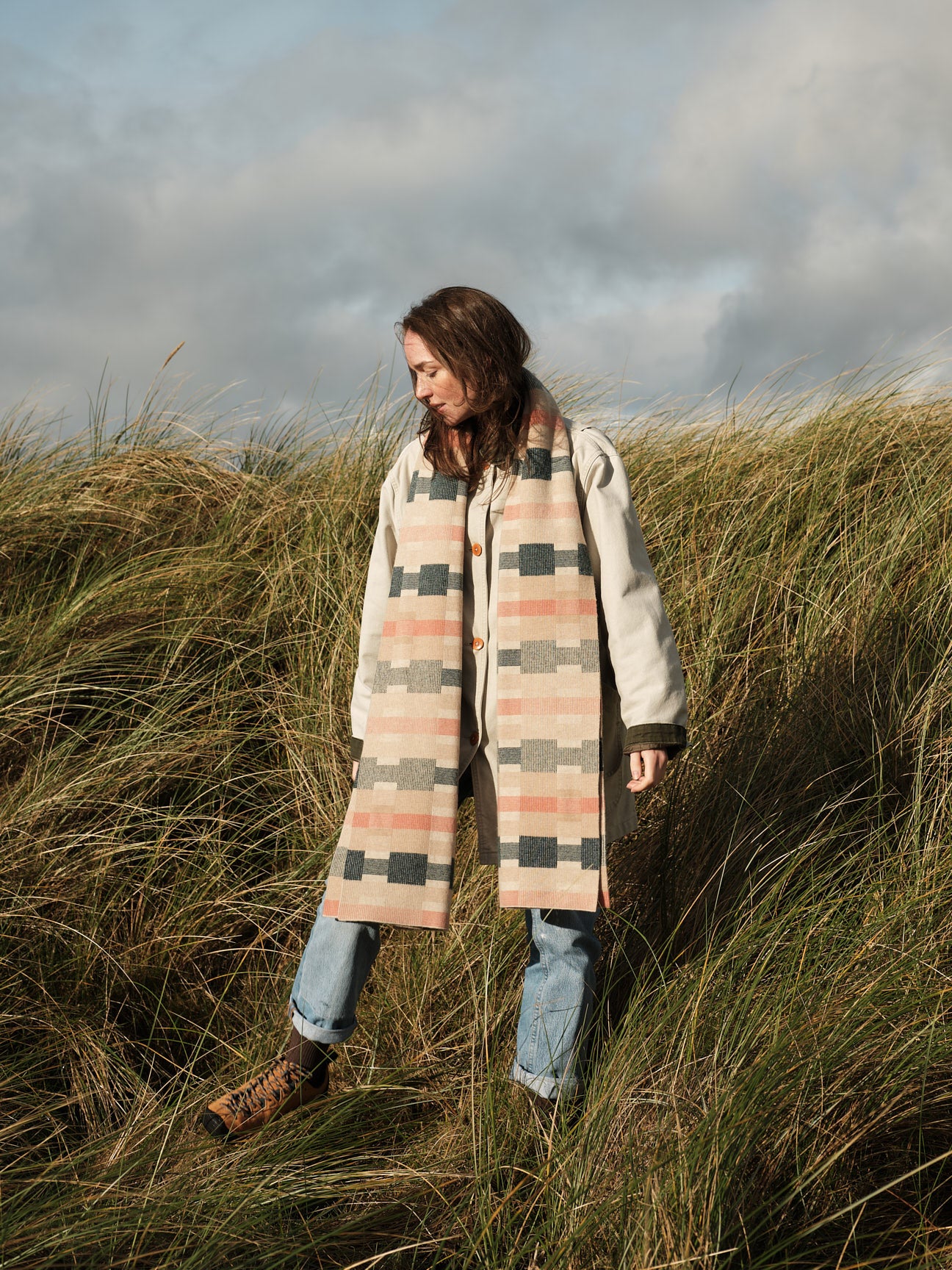 Scarf "Stockholm" - Barley, Rosehip, Ink