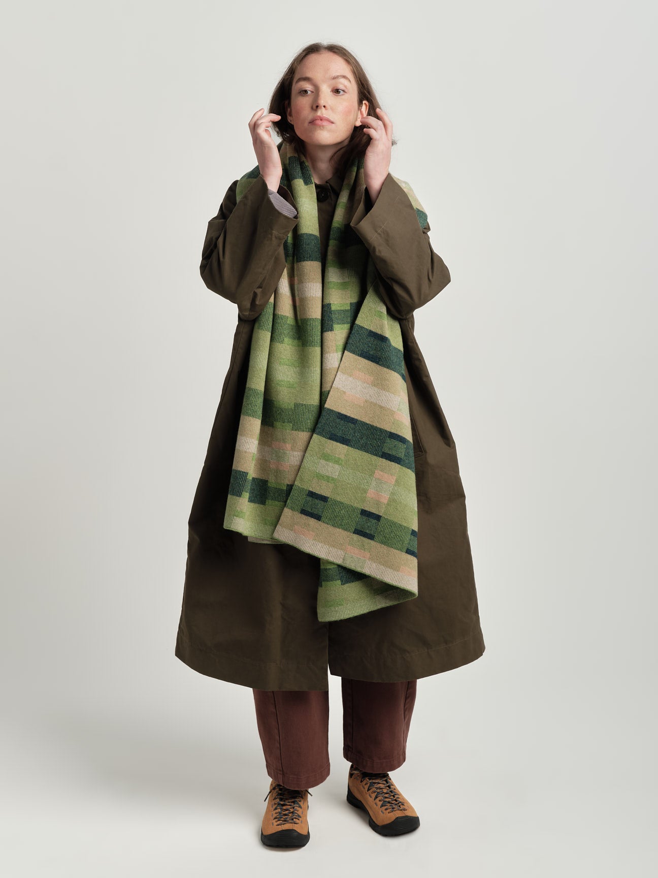 Scarf "Stockholm" - Field Green, Barley, Ink