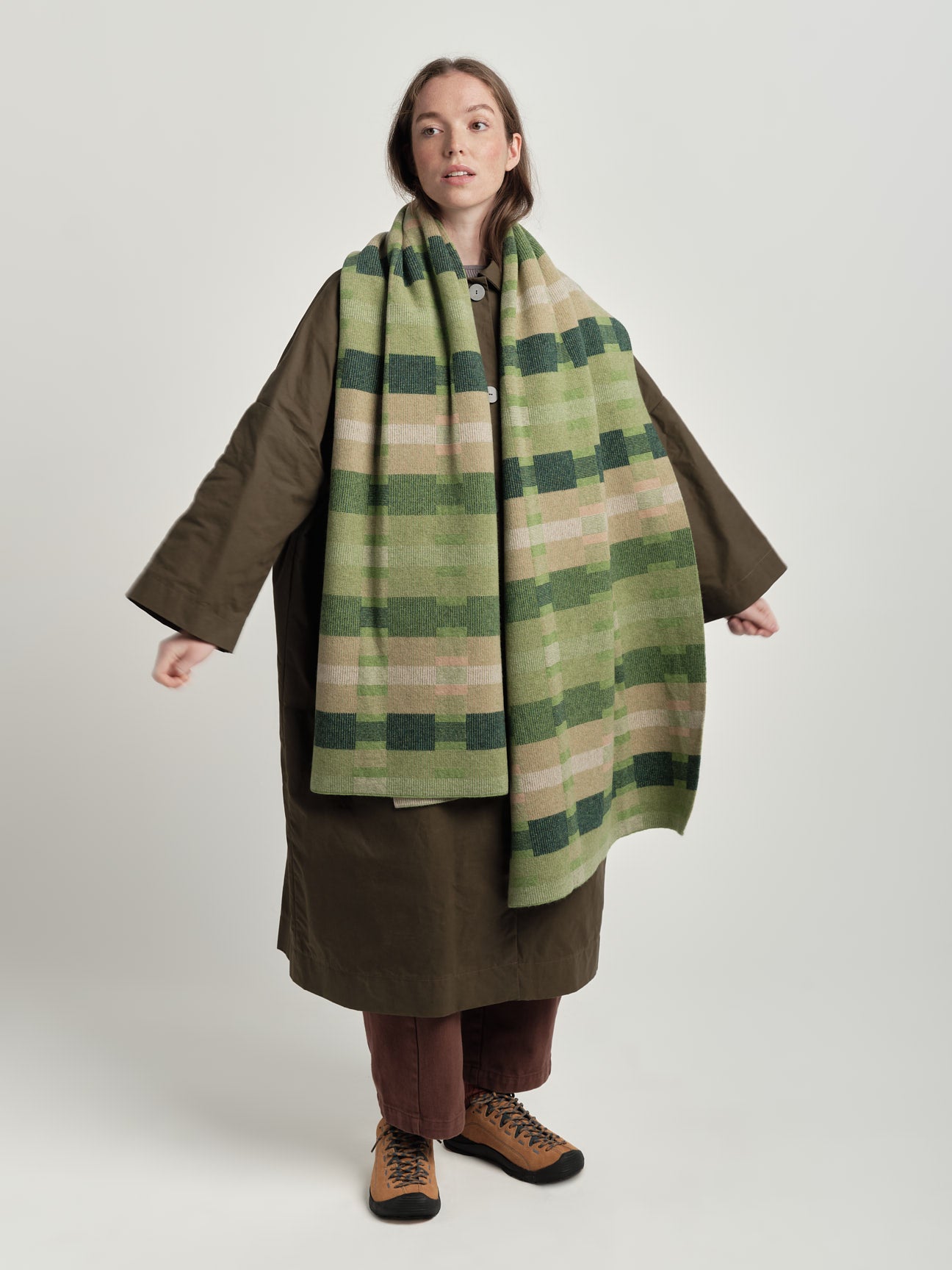 Scarf "Stockholm" - Field Green, Barley, Ink