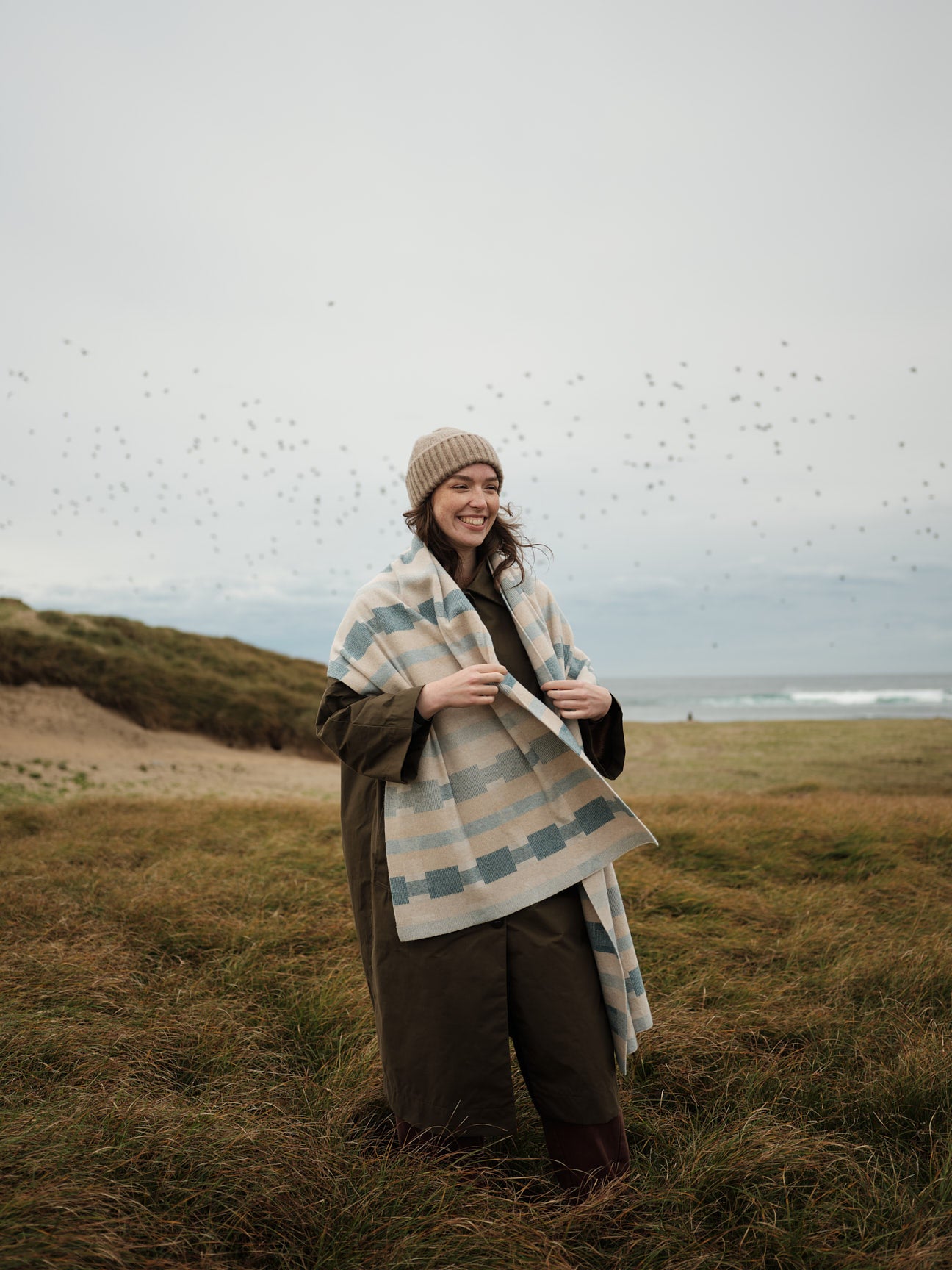 Scarf "Stockholm" - Swansdown, Oat, North Sea (Pre-Order, delivery from 26th January)