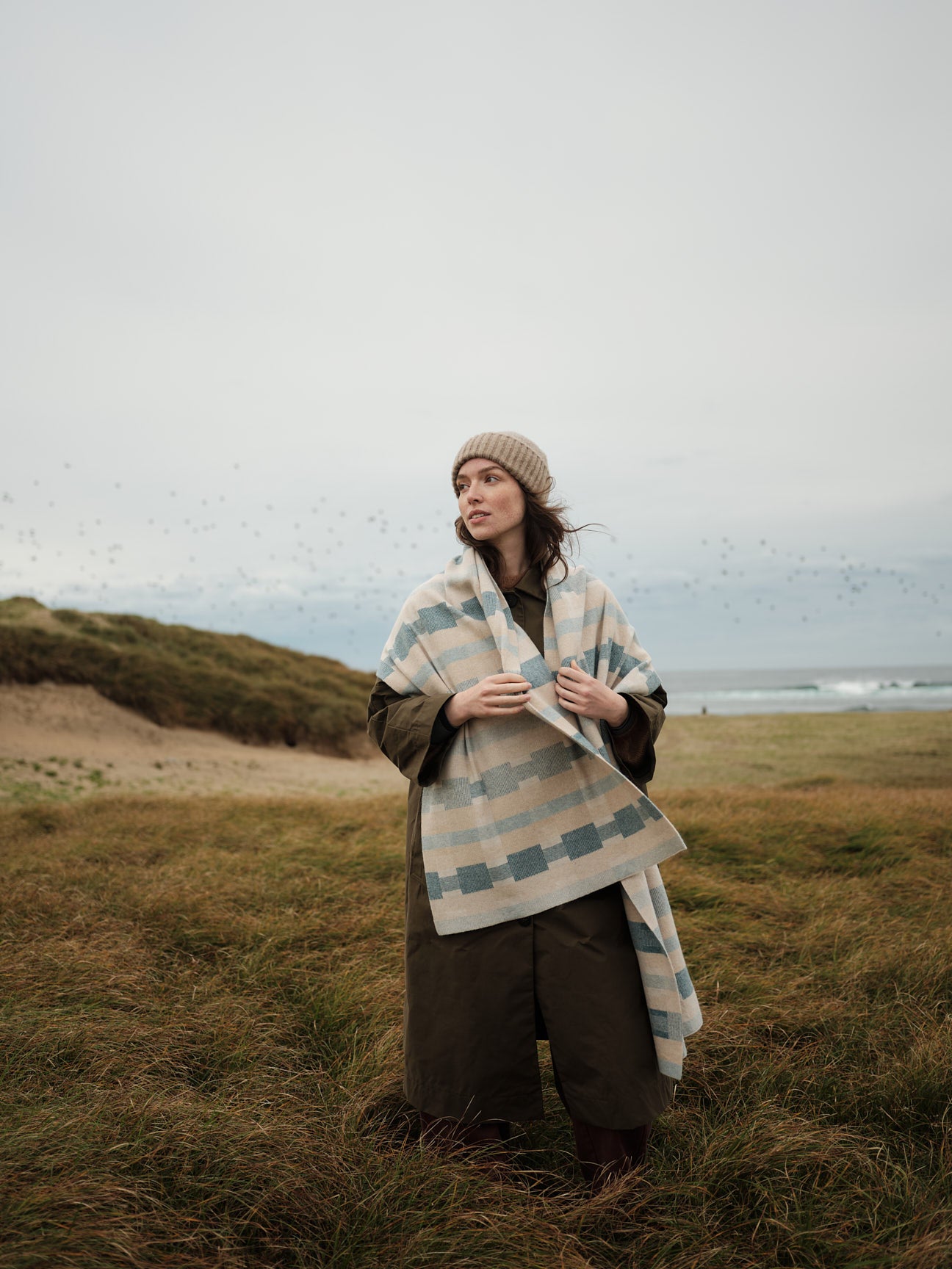 Scarf "Stockholm" - Swansdown, Oat, North Sea (Pre-Order, delivery from 26th January)